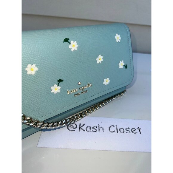 Kate Spade crossbody & convertible clutch wallet darcy embroidered chain bag - Picture 3 of 12